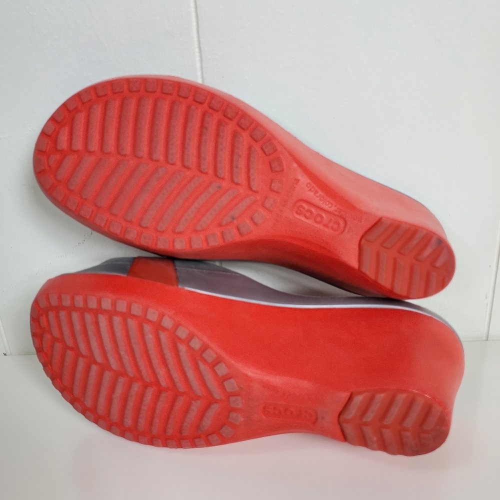 Crocs Sassery 3" wedge slipon sandles size 7 - Picture 6 of 10